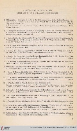 1. Buch- und Schriftwesen. Literatur- und Sprachwissenschaft (Nr. 1-50)
