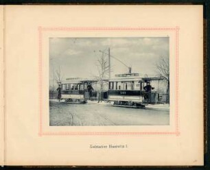 Dresden, Endstation Blasewitz I. der Elektrische Strassenbahn Blasewitz-Laubegast : Endstation Blasewitz I.. Abbildungen, Blatt 17 aus: Elektrische Strassenbahn Blasewitz-Laubegast : ausgeführt von der Firma: O.L. Kummer & Co., Dresden, Werkstätten für Elektrotechnik, Mechanik und Maschinenbau in Niedersedlitz bei Dresden. [Dresden: 1893]. Dresden: SLUB 49.2.75