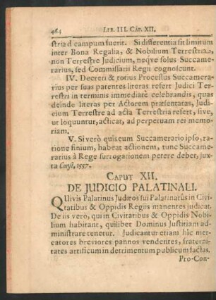 Caput XII. De Iudicio Palatinali.