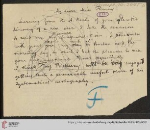 Brief von Max Wolf an Williamina Fleming