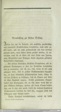 Veranlassung zur flachen Deckung