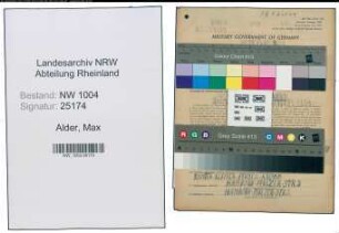 Entnazifizierung Max Alder , geb. 30.09.1895 (Baecker)