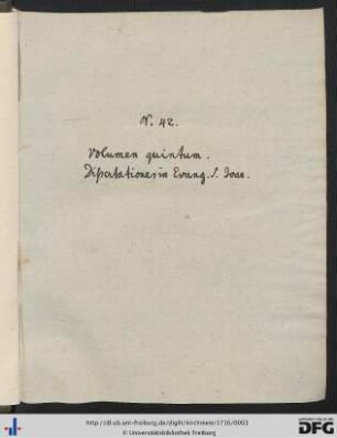 Handschriftliches Titelblatt des gesamten Bandes.