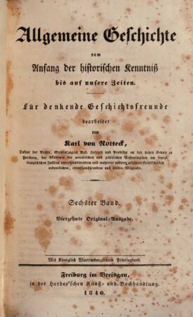 Allgemeine Geschichte : vom Anfang der historischen Kenntniß bis auf unsere Zeiten ; für denkende Geschichtsfreunde, 6