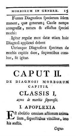 Caput II. De Diagnosi Morborum Capitis.