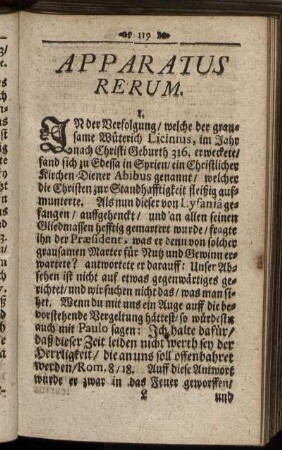 Apparatus Rerum