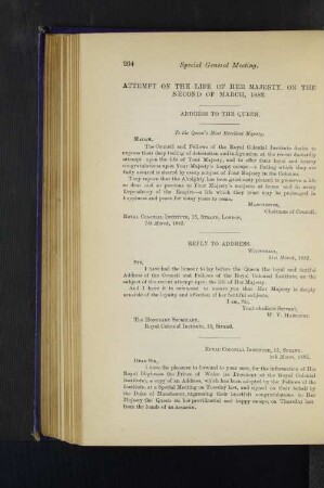 Attempt on the Life of Her Majesty, 2nd March, 1882: Adress to the Queen.