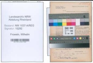 Entnazifizierung Wilhelm Frowein , geb. 00.00.0000 ()