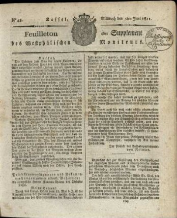 No. 45, Mittwoch den 5ten Juni 1811