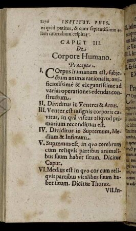 Caput III. De Corpore Humano.
