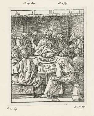 Letztes Abendmahl, aus: "Figurae Passionis Domini nostri Iesu Christi", Brüssel 1587
