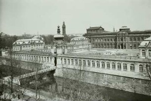 Dresden, Zwinger : Dresden. Zwinger. Ansicht von Süden mit Gemäldegalerie