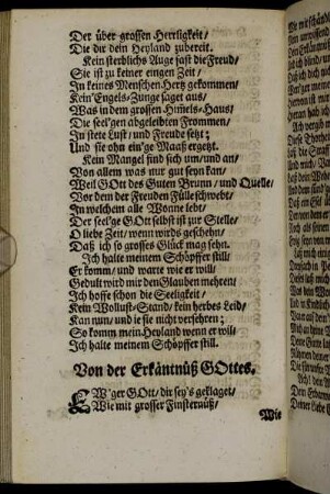 Von der Erkäntnüß Gottes
