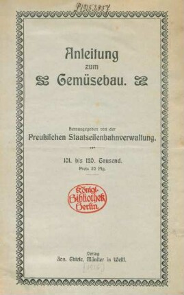 Anleitung zum Gemüsebau