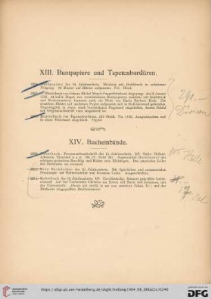 XIV. Bucheinbände (Nr. 2209-2211)