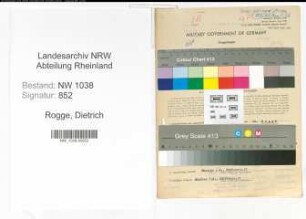 Entnazifizierung Dietrich Rogge , geb. 03.08.1909 (Jurist)