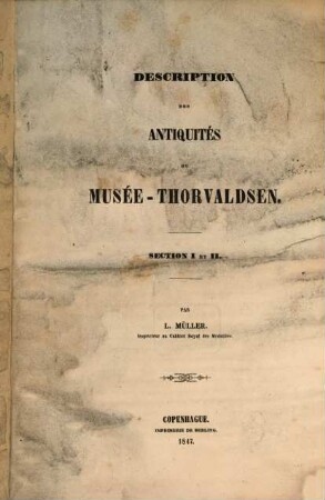 Description des antiquités du Musée-Thorvaldsen, 1/2