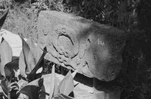 Relief mit Männerbildnis und Adler neben einem Kranz