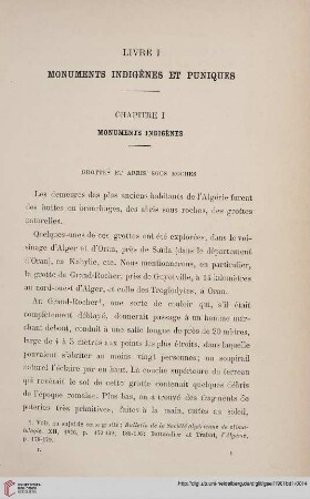 Chapitre I: Monuments indigenes
