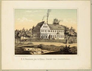 Das Comptoir und Geschäftslokal von C. F. Neumann jun. in Eibau bei Herrnhut, aus dem "Album der sächsischen Industrie …", Bd. 1, 1856