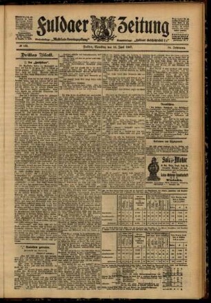 Dritte Ausgabe vom Samstag, den 15. Juni 1907.