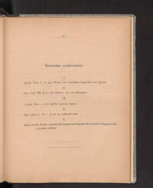 Sententiae controversae.