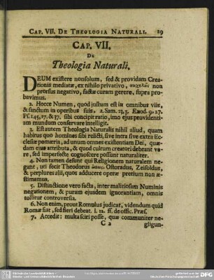 Cap. VII. De Theologia Naturali