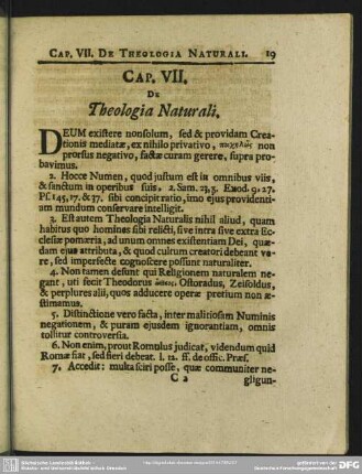Cap. VII. De Theologia Naturali