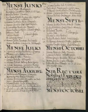 Winterhalbjahr 1633/1634. Rektorat Johann(es) Gerhard