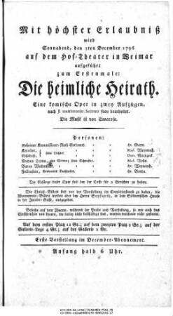 Die heimliche Heirath