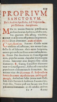 Proprium Sanctorum.