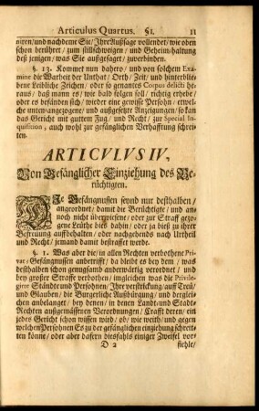 Articulus IV. Von Befänglicher Hinziehung des Berüchtigten.