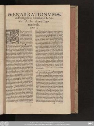 Enarrationum in Evangelium Matthaei, D. Anselmi Archiepiscopi, Cantuariensis
