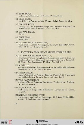 E- Fayencen und europäische Porzellane (Nr. 167-216)