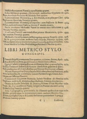 Libri Metrico Stylo Conscripti.