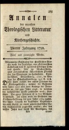 Fünf und zwanzigste Woche