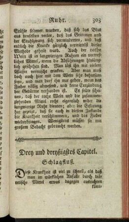 Drey und dreyßigstes Capitel. Schlagfluß.