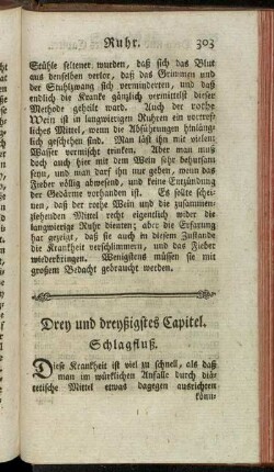 Drey und dreyßigstes Capitel. Schlagfluß.