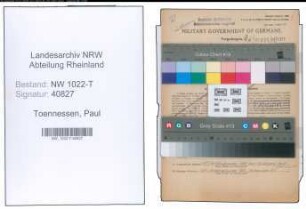 Entnazifizierung Paul Toennessen , geb. 06.05.1889 (Bahnrat)