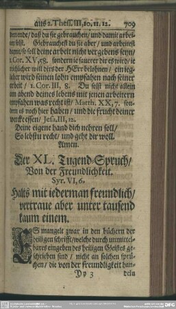 Der XL. Tugend-Spruch, Von der Freundlichkeit
