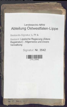 Lippische Städte ./. lippische Ritterschaft über die Kontribution (Abschriften), Bd. 3