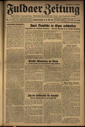 Ausgabe vom Samstag, den 21. Mai 1938.