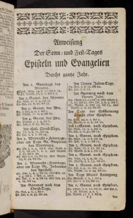 Anweisung der Sonn- und Fest-Tages Episteln ...
