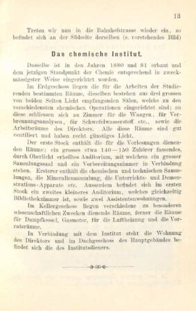 Das chemische Institut.