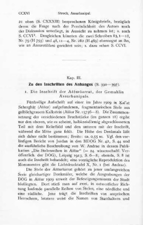 Kap. III. Zu den Inschriften des Anhanges (S. 390-397)