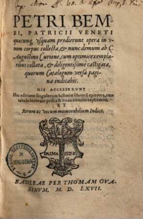 Quaecunque usquam prodierunt opera : in unum corpus collecta. 1, Historiae Venetae lib. XII