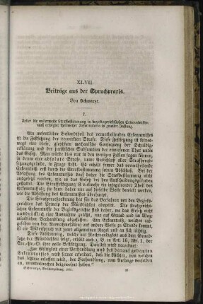 XLVII. Beiträge aus der Spruchpraxis