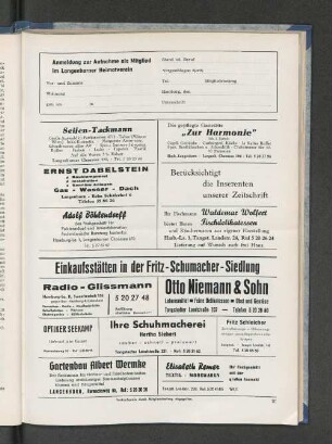 Anmeldung zur Aufnahme als Mitglied im Langenhorner Heimatverein