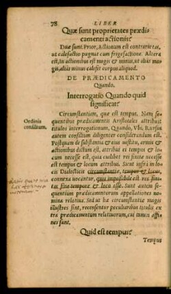 De Praedicamento Quando.