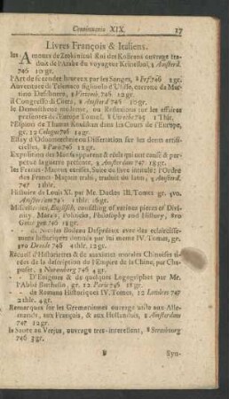 Livres François & Italiens